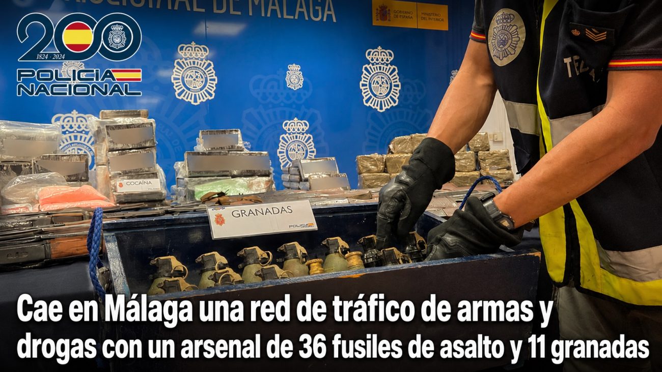Cae en Málaga una red de tráfico de armas y drogas con un arsenal de 36 fusiles de asalto y 11 granadas – AxarquiaPlus