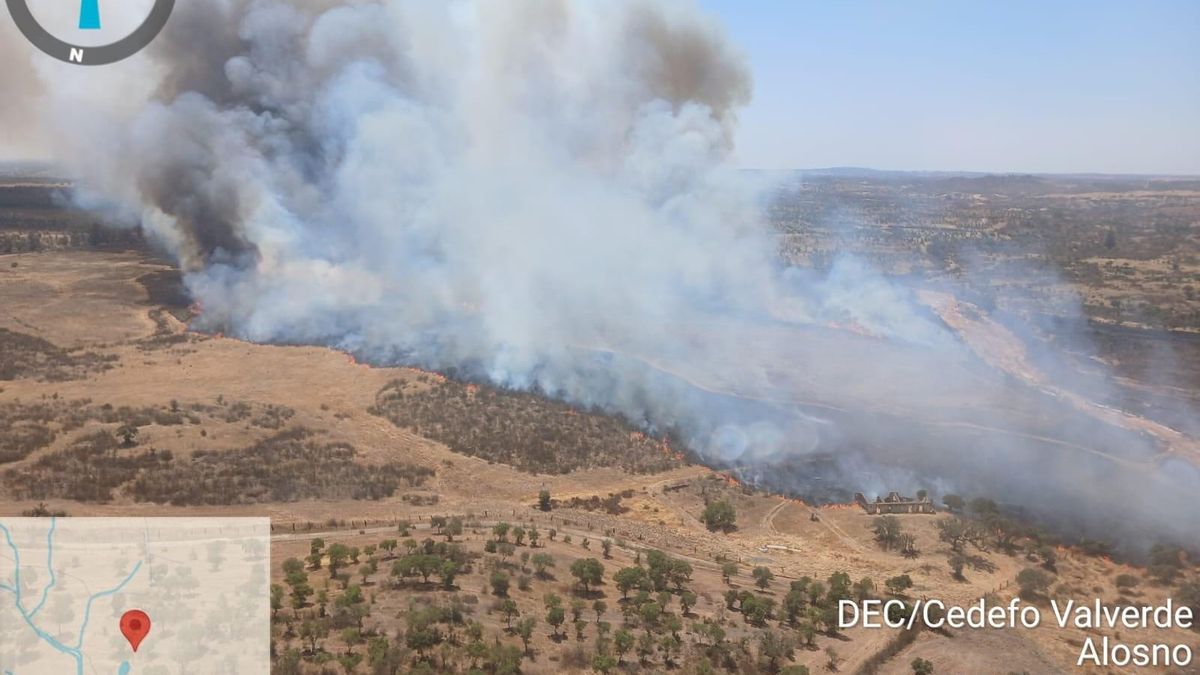Declarado un segundo incendio en menos de 48 horas en Alosno (Huelva): 130 efectivos y 13 medios aéreos movilizados