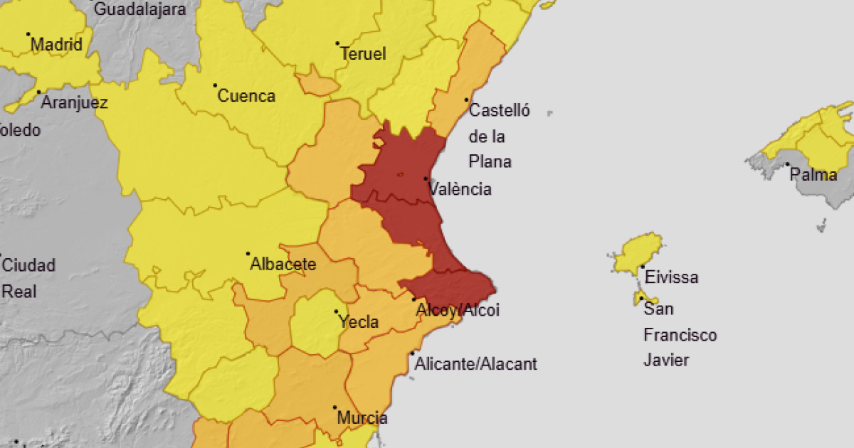 Aemet activa el aviso rojo por calor extremo en Valencia: hasta 44 grados y una sensación térmica de 54 – El Debate