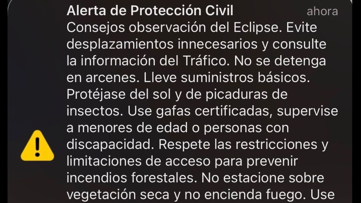 Castilla-La Mancha recurre al ES-ALERT para enviar los consejos para ver el eclipse solar: «protéjase de picaduras de insectos» – Cadena SER