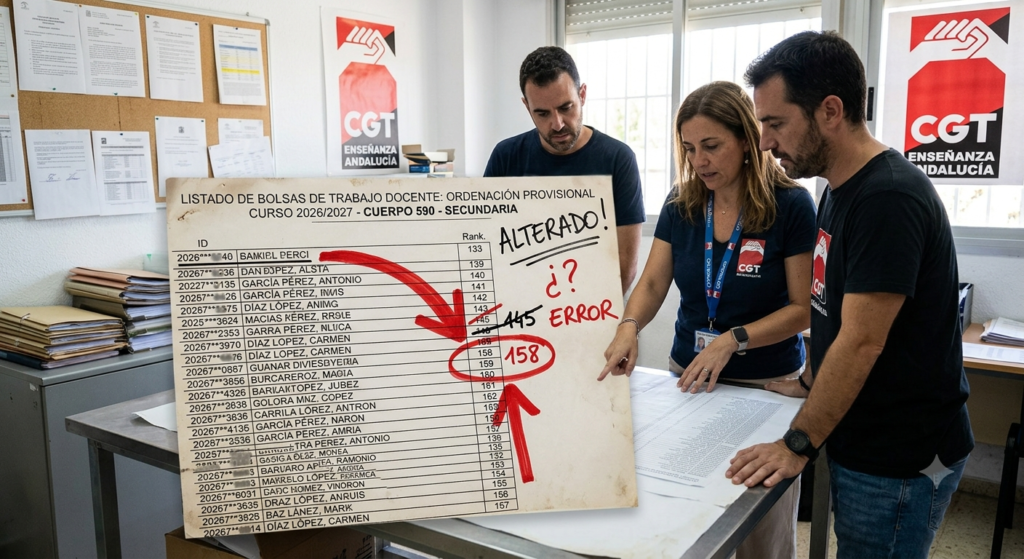 Ordenación de las bolsas de trabajo del personal docente de Andalucía – CGT Educación Andalucía