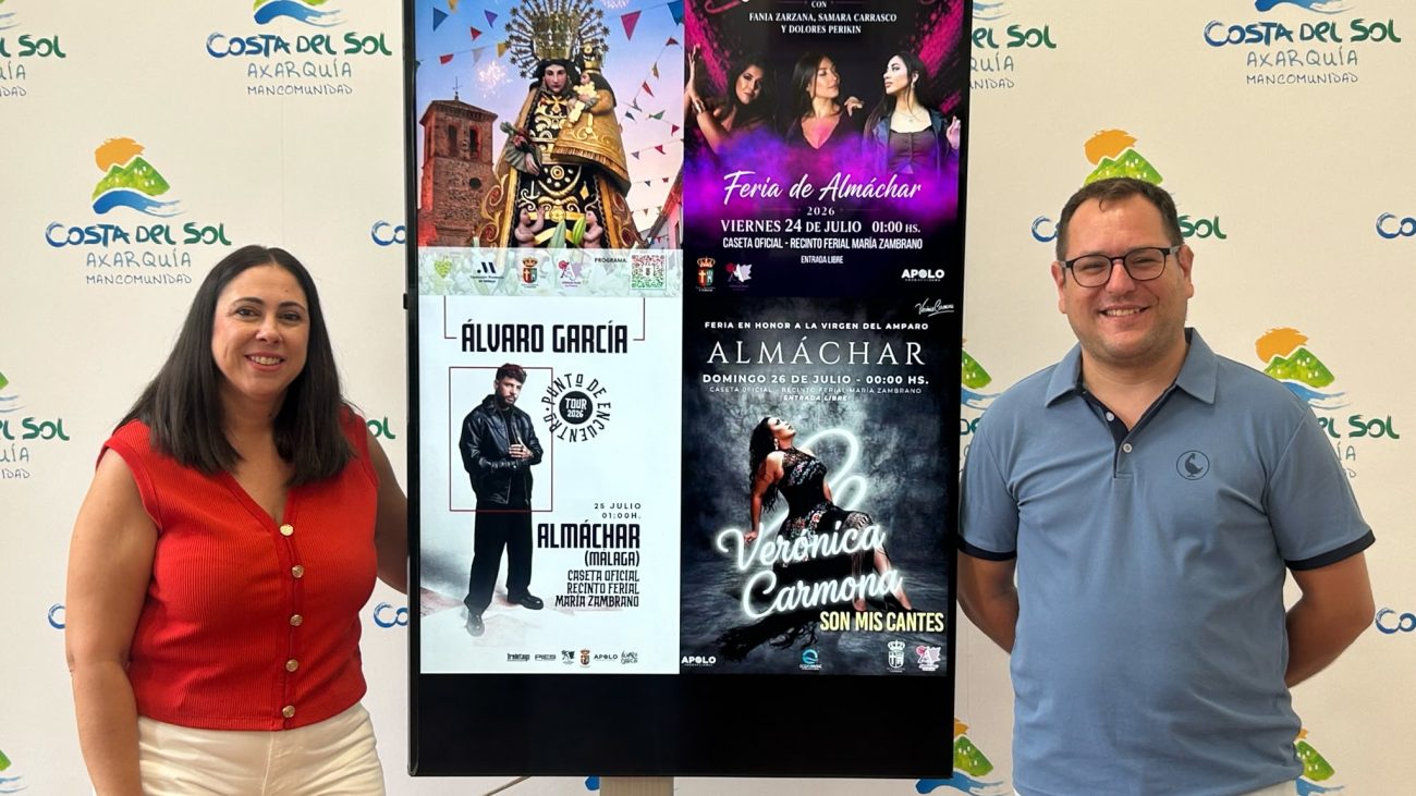 Álvaro García y Niña Pastori actuarán en la Feria de Almáchar 2026