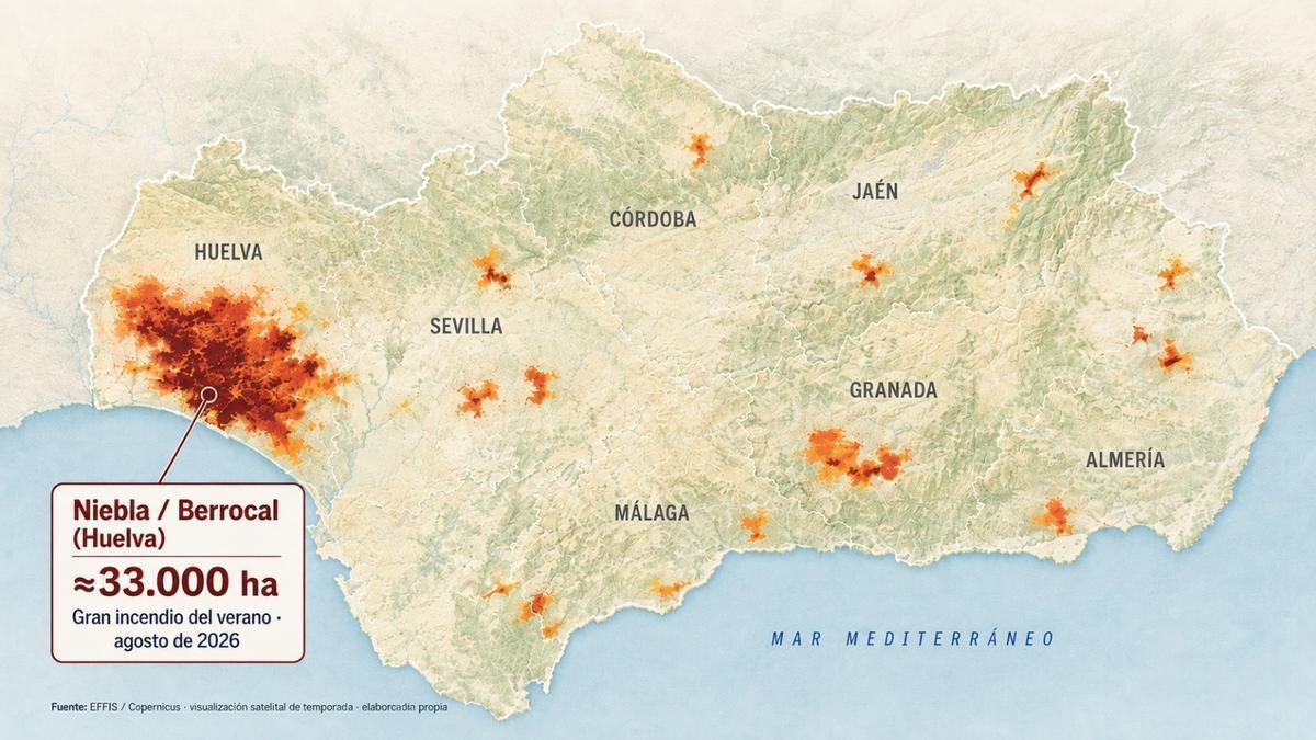 Andalucía sufre su peor verano de incendios en tres décadas: 57.500 hectáras quemadas, 260 fuegos forestales y 14 fallecidos – El Correo de Andalucía