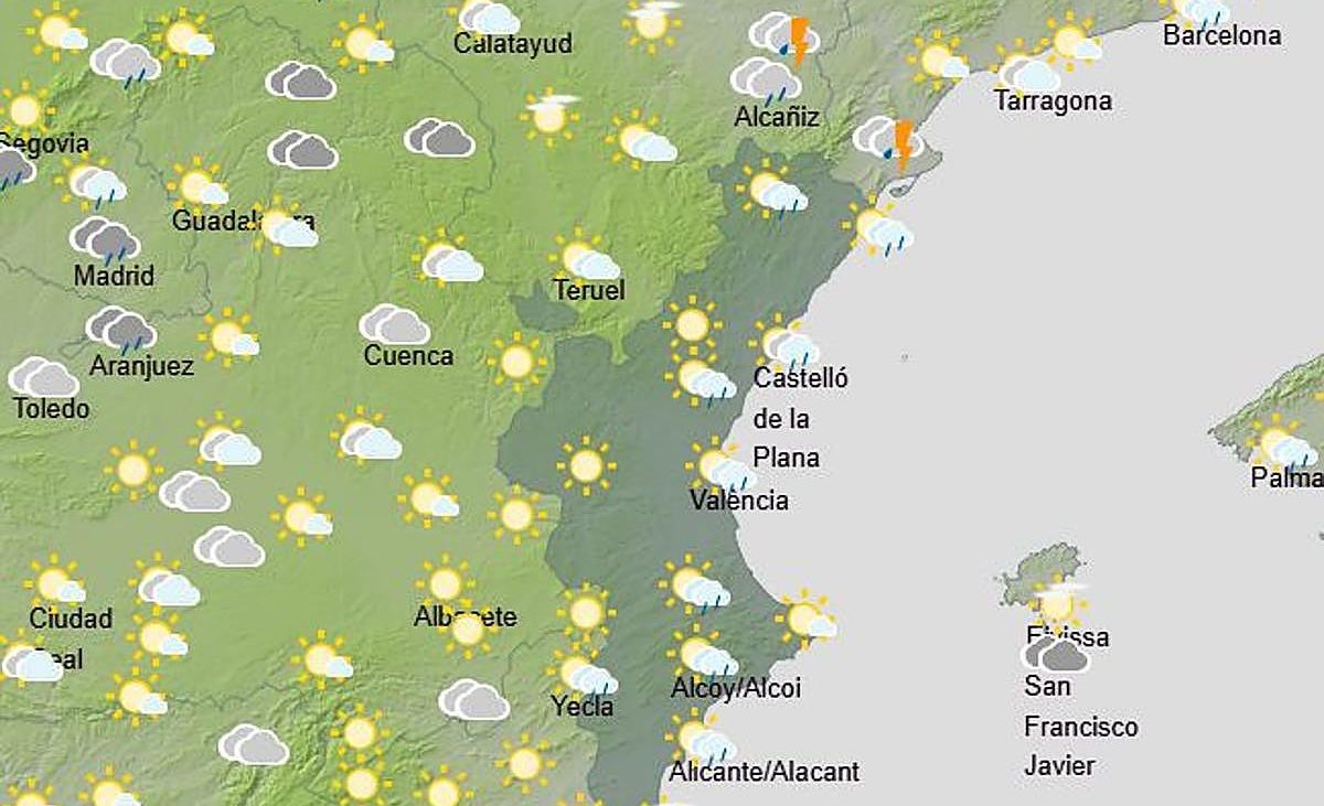 Aemet anuncia chubascos con tormentas localmente fuertes este lunes en la Comunitat y señala las zonas donde caerán – Las Provincias